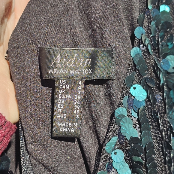 Aidan Mattox green sequin jumpsuit - Picture 6 of 6